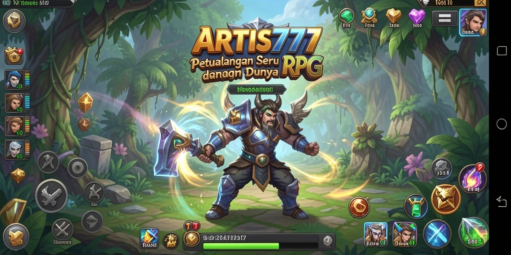 Screenshot utama ARTIS777 menampilkan gameplay RPG yang epik.