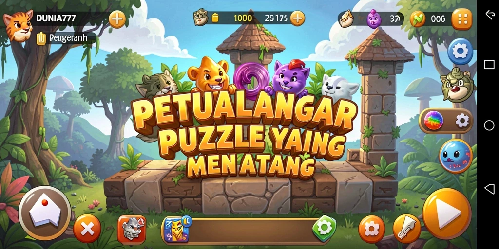 Tampilan gameplay DUNIA777 dengan berbagai tipe teka-teki menarik.