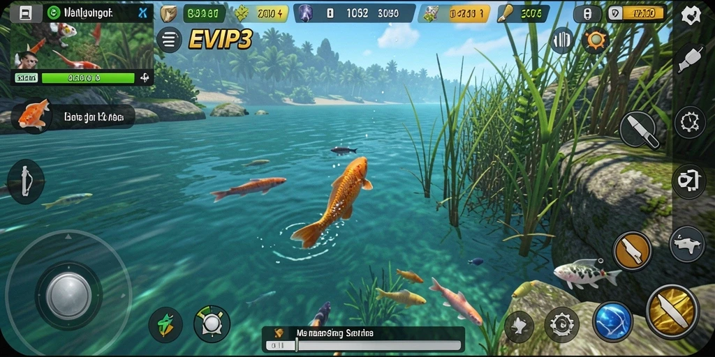 Tangkapan ikan besar dalam gameplay EVIP3 yang mendebarkan.