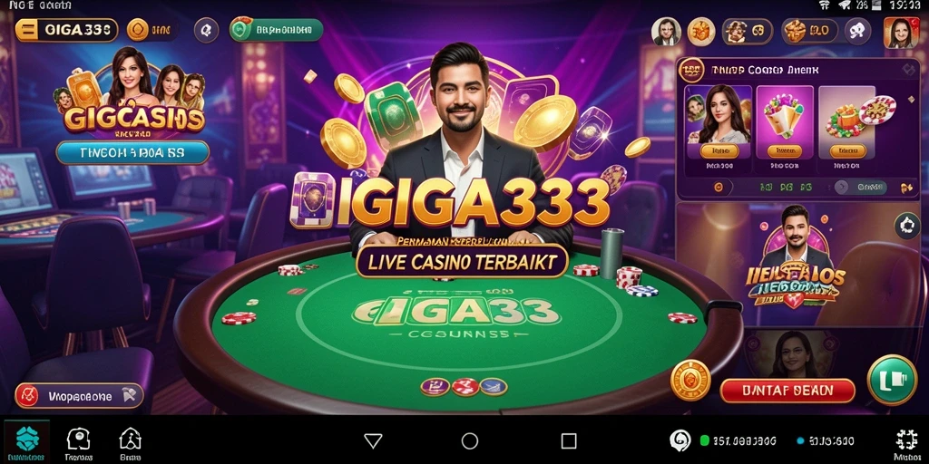 Tampilan gameplay GIGA33 yang mendebarkan dan interaktif di Live Casino.