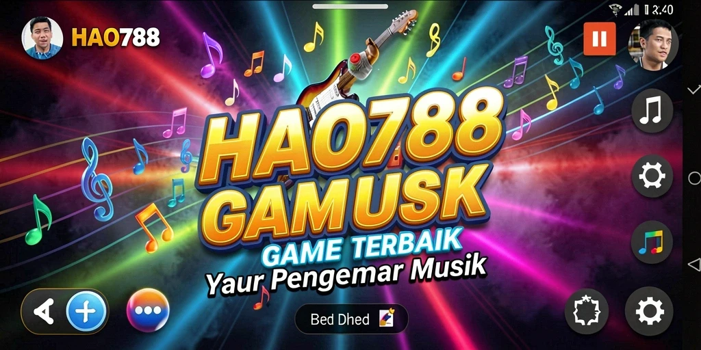 Screenshot gameplay HAO788 menampilkan pengguna bernyanyi dengan penuh semangat.
