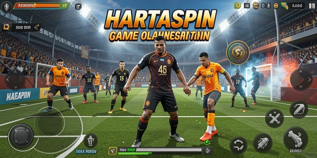Tangkapan layar HARTASPIN menunjukkan aksi seru dalam pertandingan olahraga.