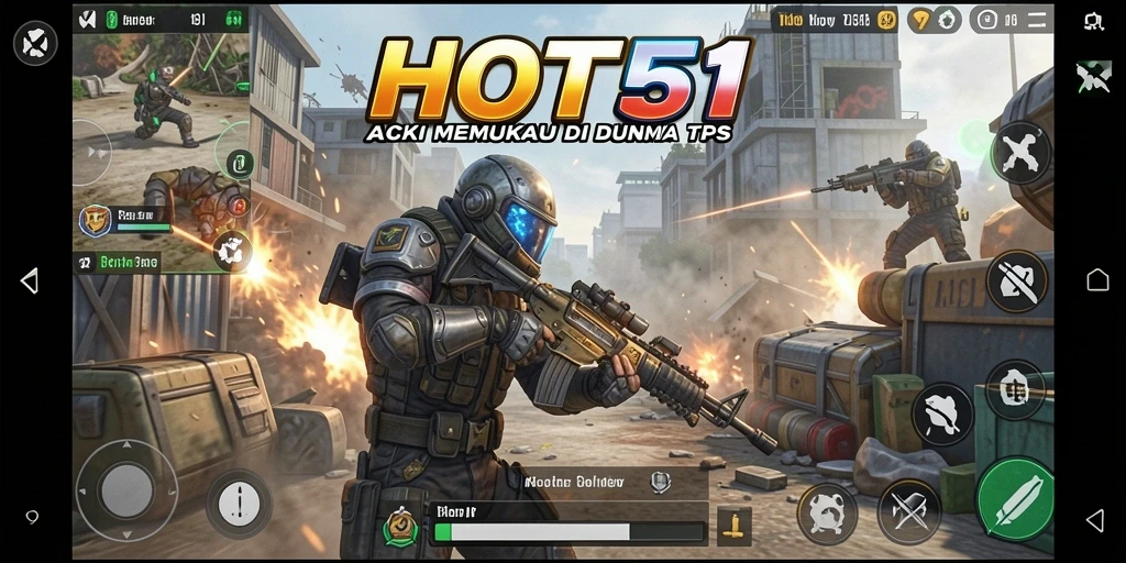 Screenshot HOT51 menampilkan aksi seru dalam gameplay TPS yang intens.