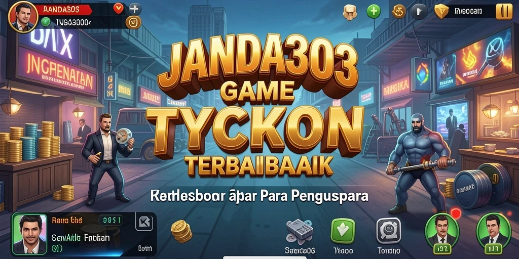 Tangkapan layar utama JANDA303 menampilkan aksi gameplay Tycoon yang mendebarkan.