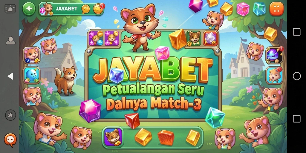 Tampilan gameplay JAYABET dengan buah-buahan berwarna-warni menciptakan suasana seru.