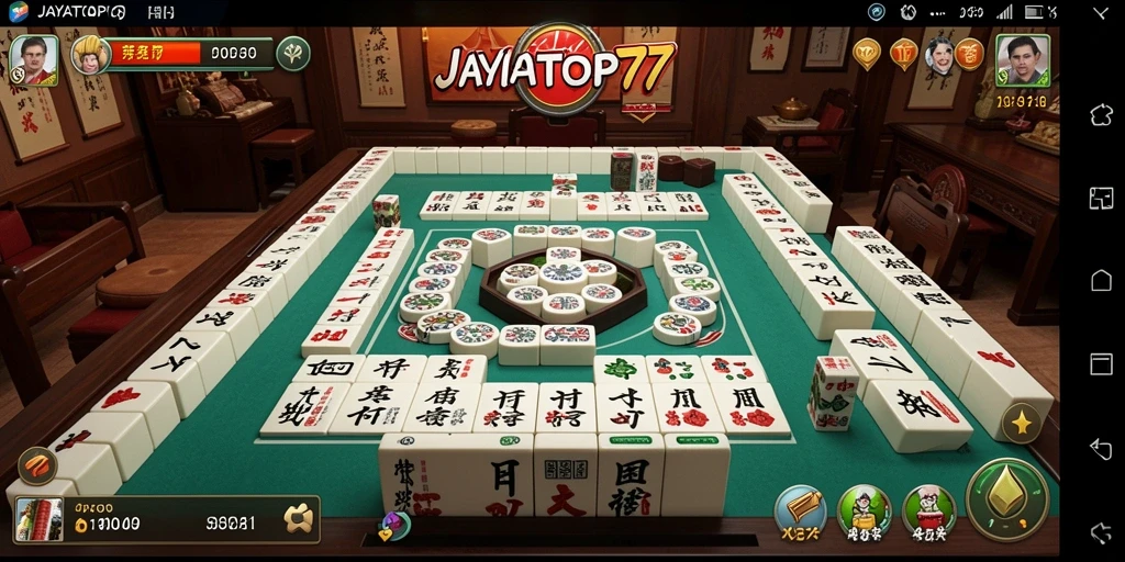 Screenshot gameplay Mahjong JAYATOP77 yang menarik dan menantang.