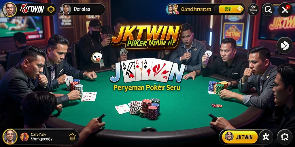 Tampilan gameplay poker yang seru dan menantang di JKTWIN.