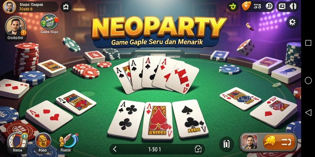 Tampilan gameplay Gaple yang menarik di NEOPARTY.