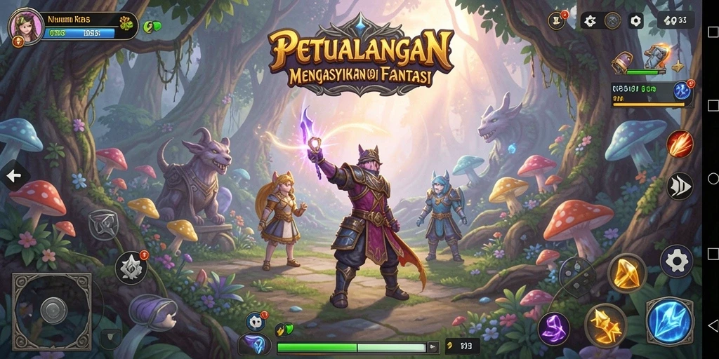Tampilan gameplay yang menakjubkan dalam RP55 di dunia petualangan.