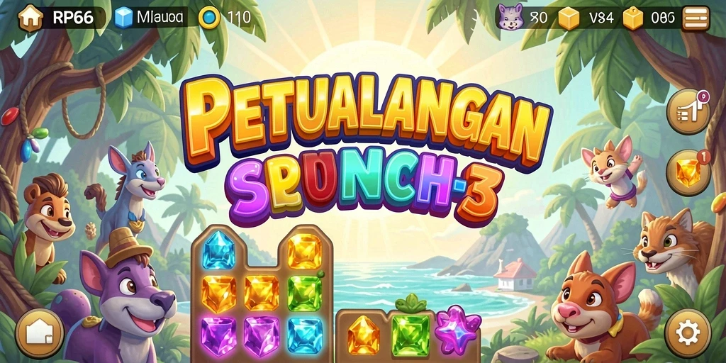 Tampilan gameplay <strong>RP66</strong> yang menarik dalam petualangan Match-3.