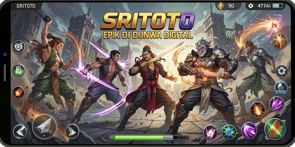 Tangkapan layar utama SRITOTO menampilkan aksi pertarungan mendebarkan.
