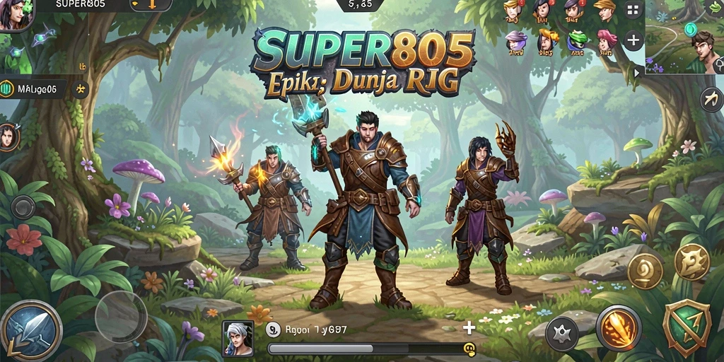 Tampilan gameplay menakjubkan dari SUPER805 dalam petualangan RPG.