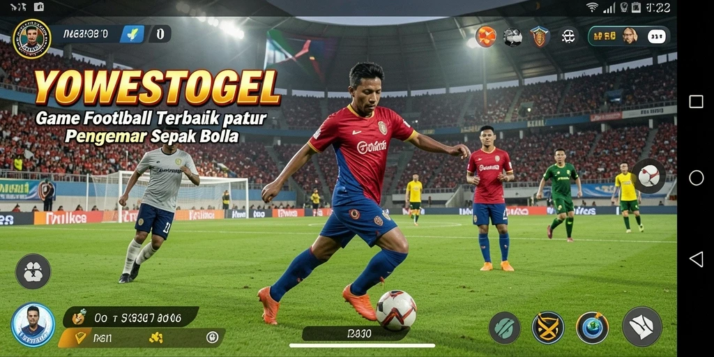 Tampilan memukau gameplay YOWESTOGEL dalam aksi sepak bola.