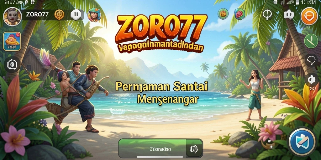 Tampilan seru dari gameplay ZORO77 yang penuh warna.